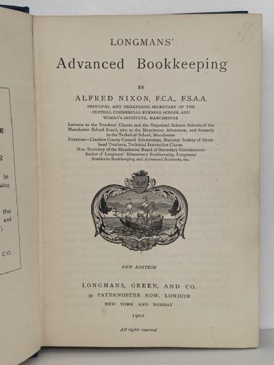 LONGMANS' ADVANCED BOOKKEEPING