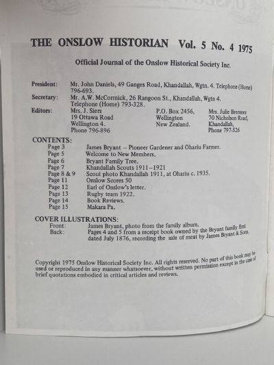THE ONSLOW HISTORIAN: Vol. 5 - No. 4, 1975
