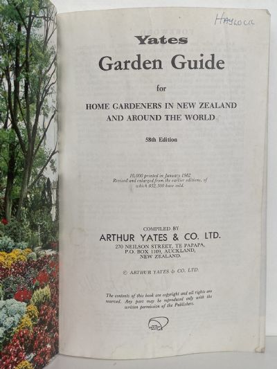 YATES GARDEN GUIDE: 58th Edition