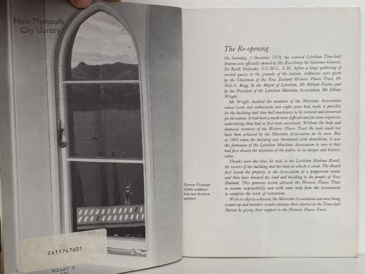 THE LYTTELTON TIME BALL STATION: Account of its history, operation, restoration