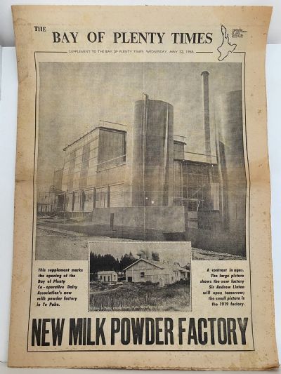 OLD NEWSPAPER: The Bay of Plenty Times - Dairy Factory Opening 1968