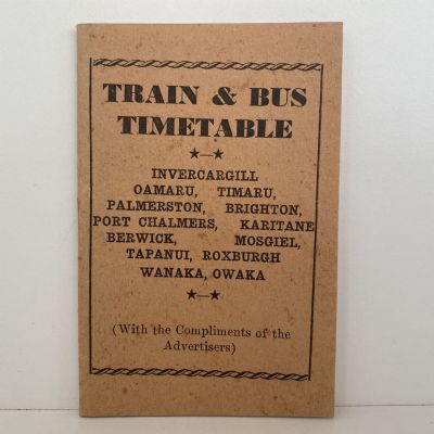 TRAIN & BUS TIMETABLE: New Zealand Rail Services 1930s