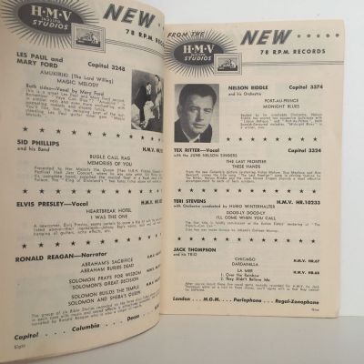 Vintage Catalogue of Recorded Music: His Masters Voice August 1956