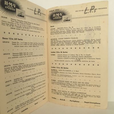 Vintage Catalogue of Recorded Music: His Masters Voice August 1956
