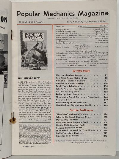 VINTAGE MAGAZINE: Popular Mechanics - Vol. 93, No. 4 - April 1950