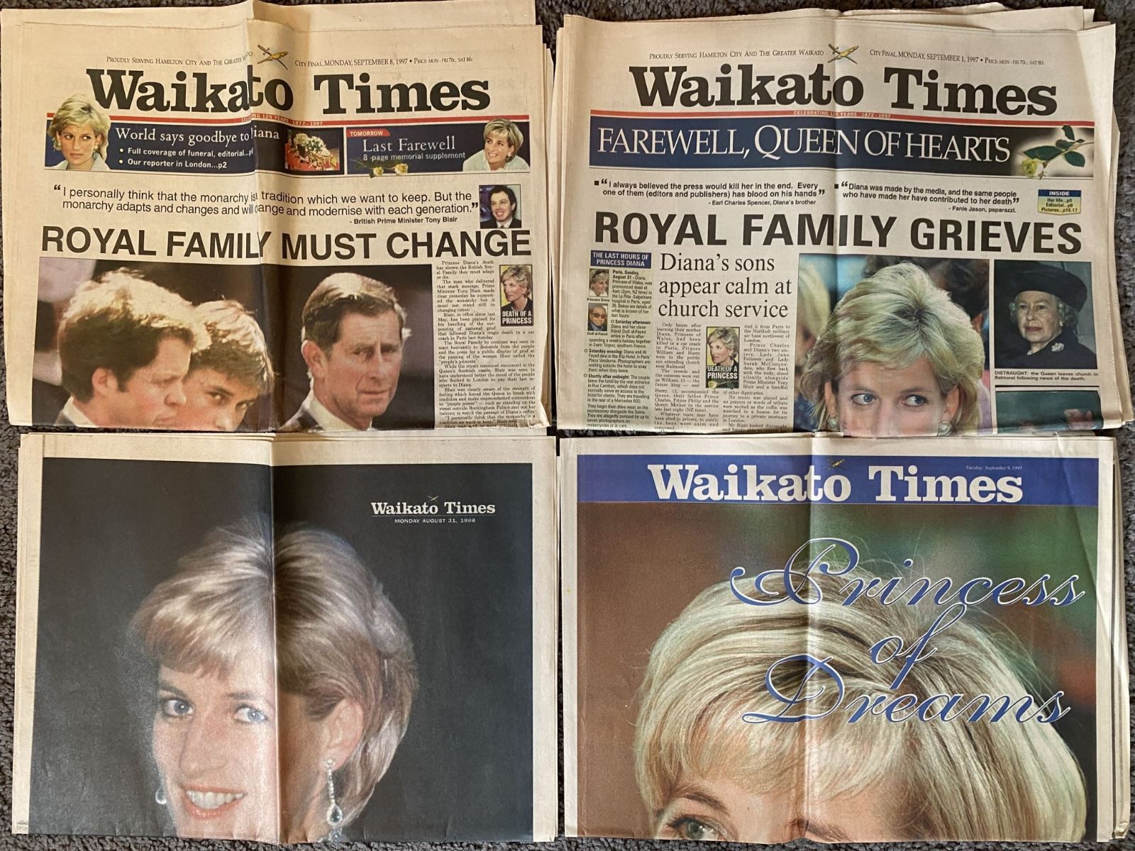 OLD NEWSPAPERS: Waikato Times Papers, September 1997 - Death of Princess Diana