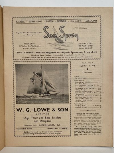 VINTAGE MAGAZINE: Sea Spray - August 1946 - Vol. 1, No. 9