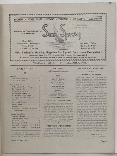 VINTAGE MAGAZINE: Sea Spray - Vol. 2, No. 1 - December 1946