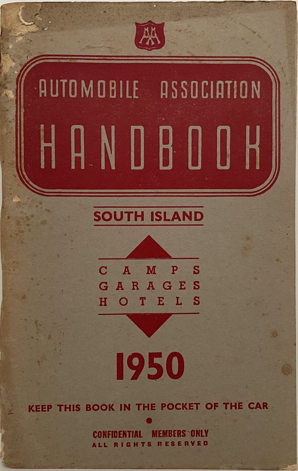 Automobile Association Handbook: SOUTH ISLAND 1950