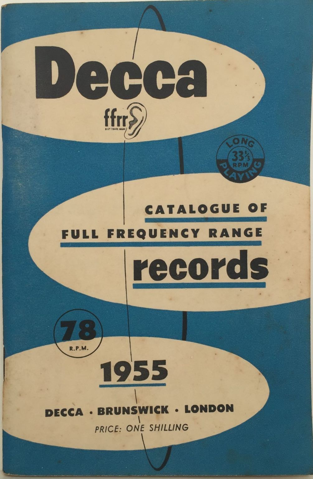 DECA Vintage Catalogue of Full Frequency Range 78rpm Records 1954-1955