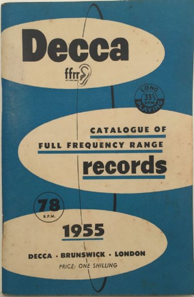 DECA Vintage Catalogue of Full Frequency Range 78rpm Records 1954-1955 
