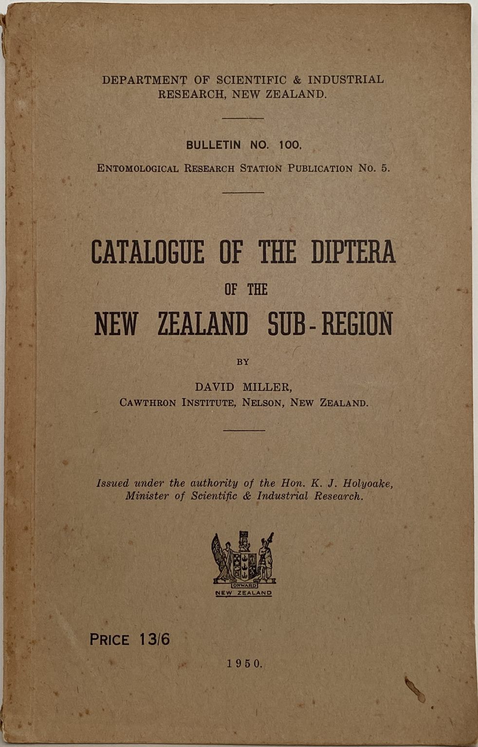 CATALOUGE of the DIPTERA of NEW ZEALAND