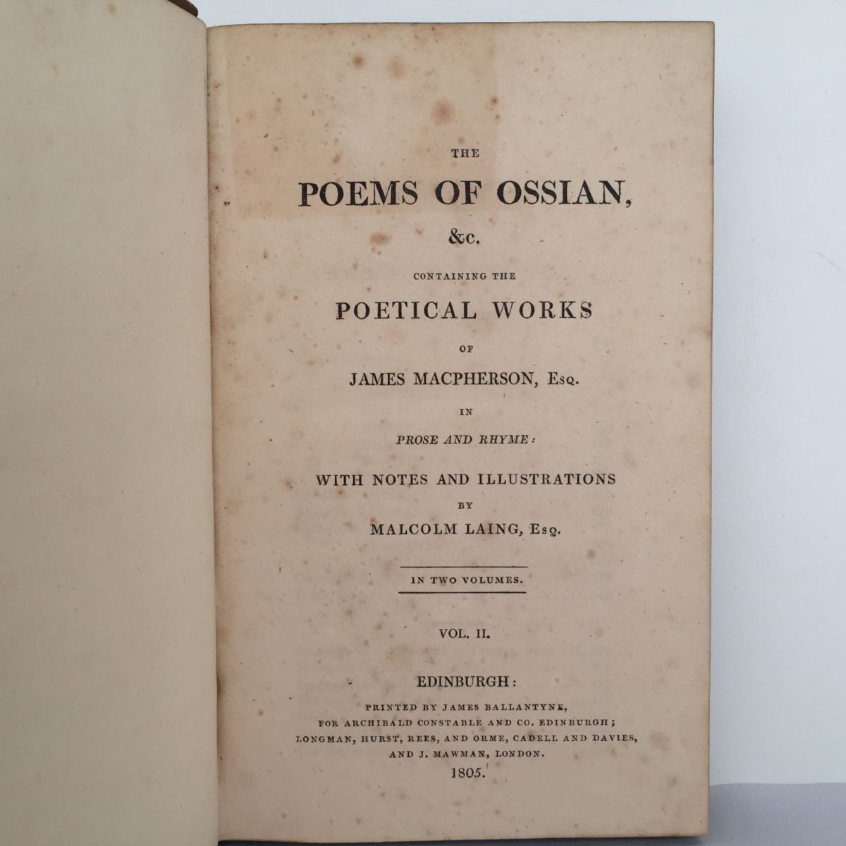 The Poems of Ossian &c. Containing the Works of James MacPherson, Esq
