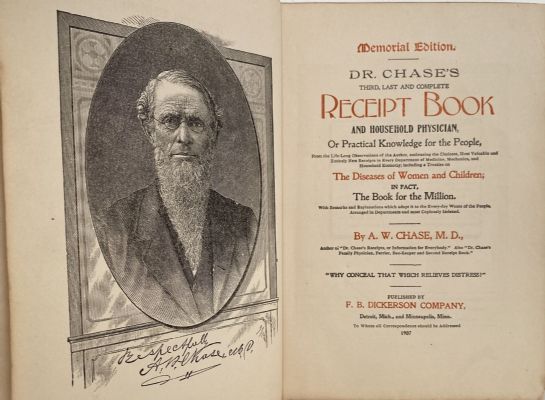 Dr. Chase's third last and complete RECEIPT BOOK and HOUSEHOLD PHYSICIAN 