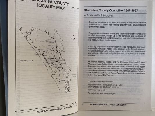 OTAMATEA COUNTY COUNCIL: Centenary 1887-1987