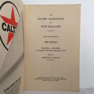 THE RUGBY ALMANACK OF NEW ZEALAND 1980