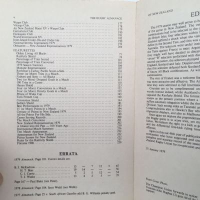 THE RUGBY ALMANACK OF NEW ZEALAND 1980