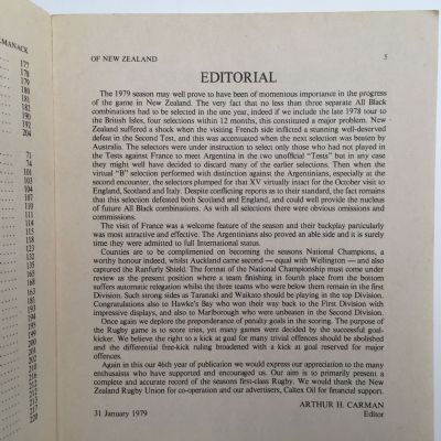 THE RUGBY ALMANACK OF NEW ZEALAND 1980