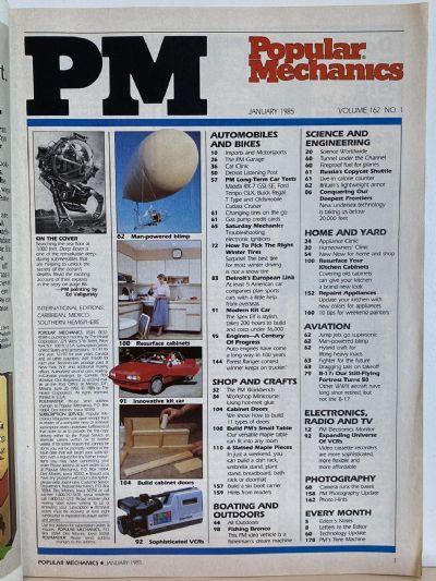 VINTAGE MAGAZINE: Popular Mechanics - Vol. 162, No. 1 - January 1985
