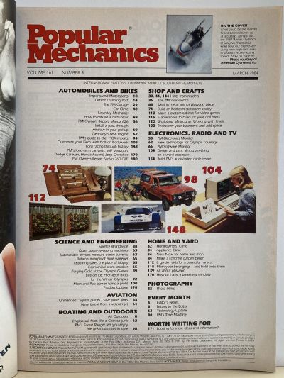 VINTAGE MAGAZINE: Popular Mechanics - Vol. 161, No. 3 - March 1984