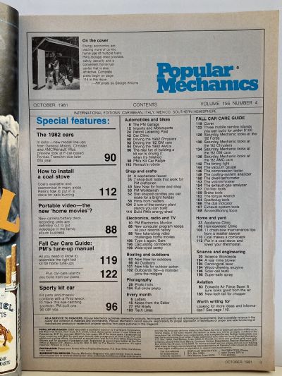 VINTAGE MAGAZINE: Popular Mechanics - Vol. 156, No. 4 - October 1981