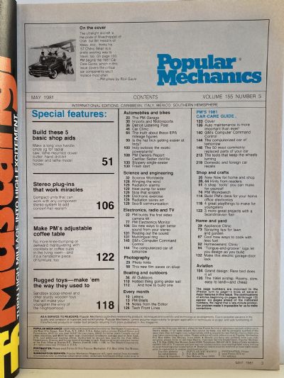 VINTAGE MAGAZINE: Popular Mechanics - Vol. 155, No. 5 - May 1981