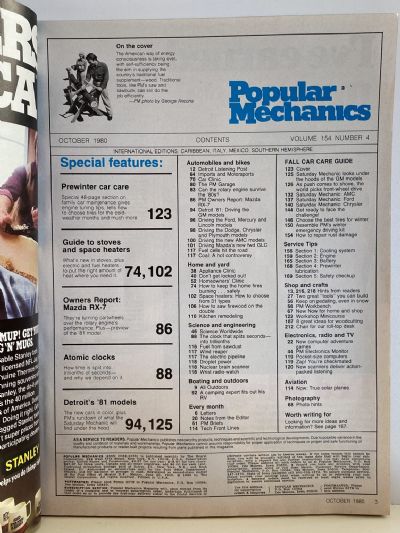 VINTAGE MAGAZINE: Popular Mechanics - Vol. 154, No. 4 - October 1980