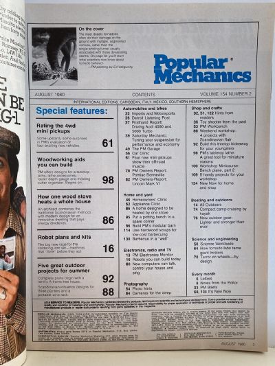 VINTAGE MAGAZINE: Popular Mechanics - Vol. 154, No. 2 - August 1980