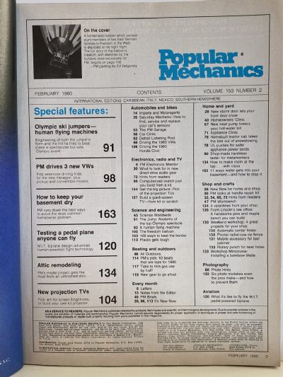 VINTAGE MAGAZINE: Popular Mechanics - Vol. 153, No. 2 - February 1980
