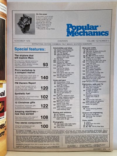 VINTAGE MAGAZINE: Popular Mechanics - Vol. 152, No. 5 - November 1979