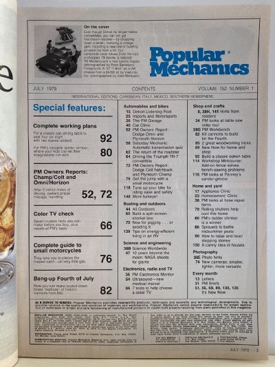 VINTAGE MAGAZINE: Popular Mechanics - Vol. 152, No. 1 - July 1979