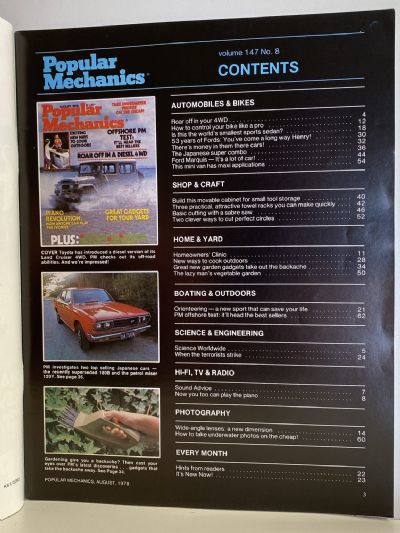 VINTAGE MAGAZINE: Popular Mechanics - Vol. 147, No. 8 - August 1978