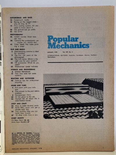 VINTAGE MAGAZINE: Popular Mechanics - Vol. 147, No. 4 - January 1978