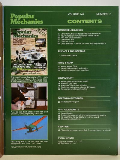 VINTAGE MAGAZINE: Popular Mechanics - Vol. 147, No. 11 - November 1978