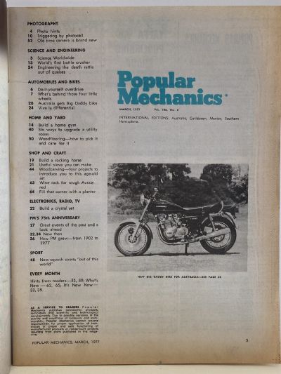 VINTAGE MAGAZINE: Popular Mechanics - Vol. 146, No. 3 - March 1977