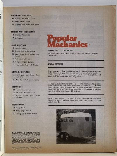 VINTAGE MAGAZINE: Popular Mechanics - Vol. 146, No. 2 - February 1977