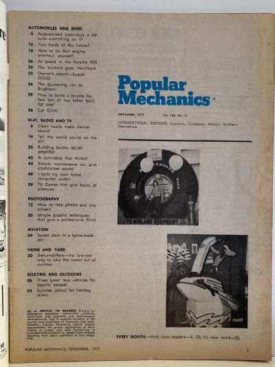 VINTAGE MAGAZINE: Popular Mechanics - Vol. 146, No. 11 - November 1977