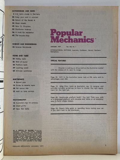 VINTAGE MAGAZINE: Popular Mechanics - Vol. 146, No. 1 - January 1977