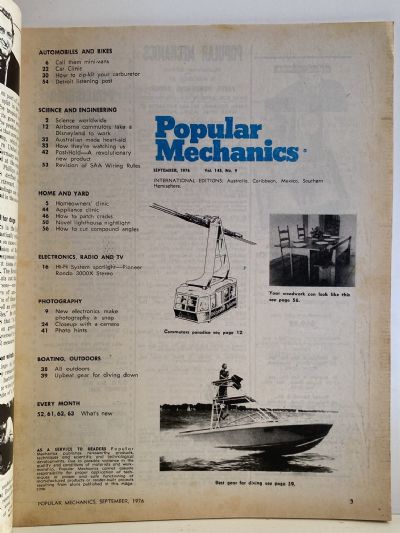 VINTAGE MAGAZINE: Popular Mechanics - Vol. 145, No. 9 - September 1976