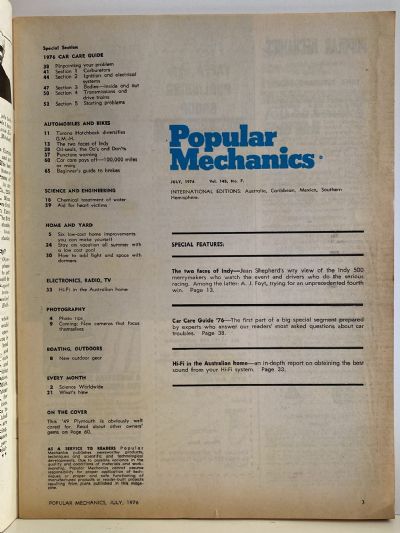 VINTAGE MAGAZINE: Popular Mechanics - Vol. 145, No. 7 - July 1976