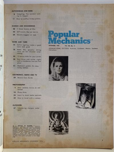 VINTAGE MAGAZINE: Popular Mechanics - Vol. 145, No. 11 - November 1976