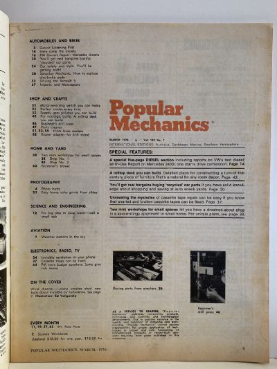 VINTAGE MAGAZINE: Popular Mechanics - Vol. 145, No. 1 - March 1976