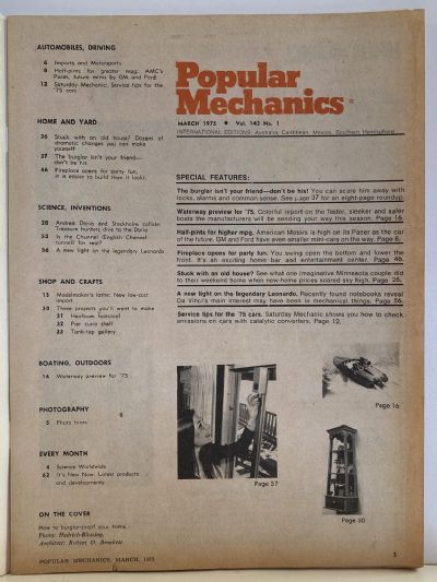 VINTAGE MAGAZINE: Popular Mechanics - Vol. 143, No. 1 - March 1975