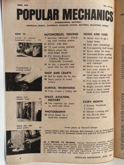 VINTAGE MAGAZINE: Popular Mechanics - Vol. 137, No. 4 - June 1972