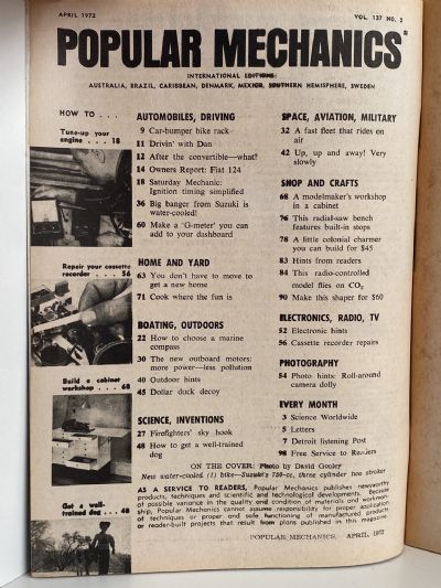 VINTAGE MAGAZINE: Popular Mechanics - Vol. 137, No. 2 - April 1972
