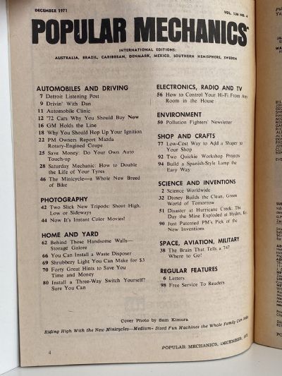 VINTAGE MAGAZINE: Popular Mechanics - Vol. 136, No. 4 - December 1971