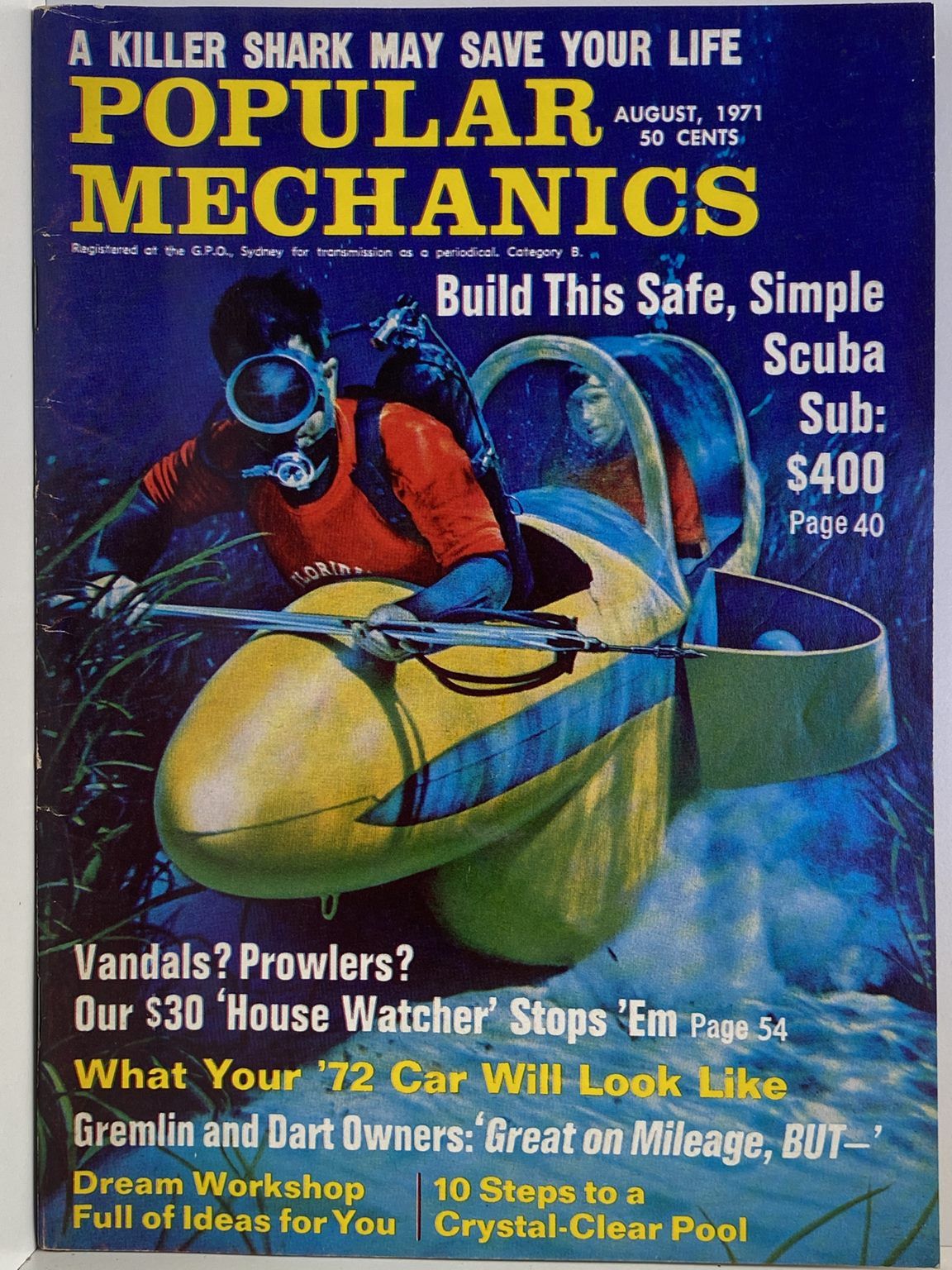 VINTAGE MAGAZINE: Popular Mechanics - Vol. 135, No. 6 - August 1971
