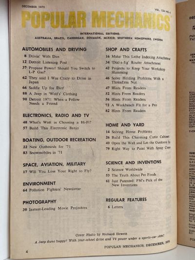 VINTAGE MAGAZINE: Popular Mechanics - Vol. 134, No. 4 - December 1970