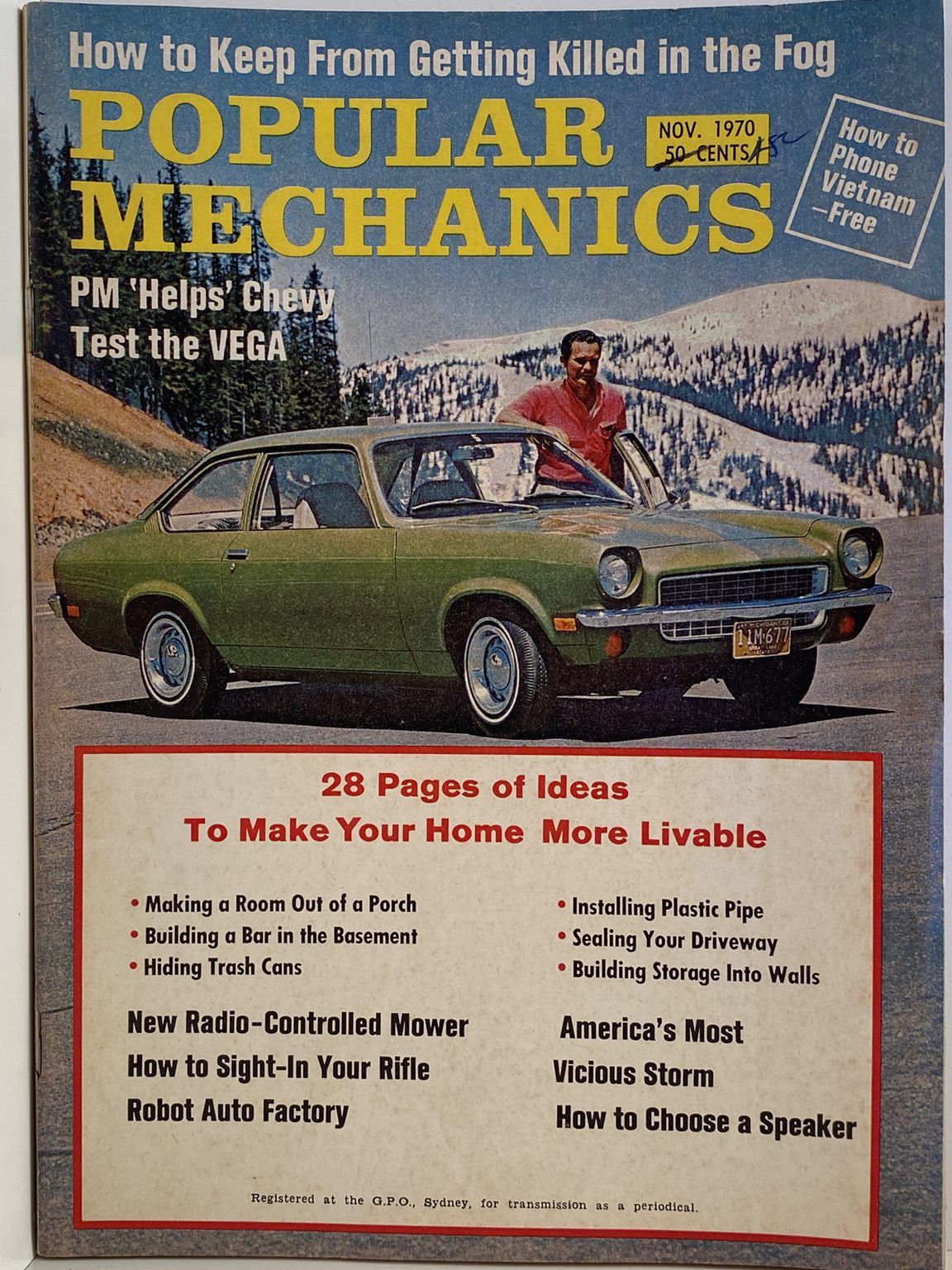 VINTAGE MAGAZINE: Popular Mechanics - Vol. 134, No. 3 - November 1970