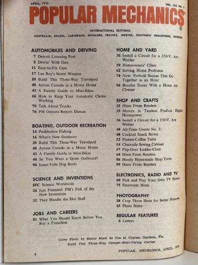 VINTAGE MAGAZINE: Popular Mechanics - Vol. 133, No. 2 - April 1970